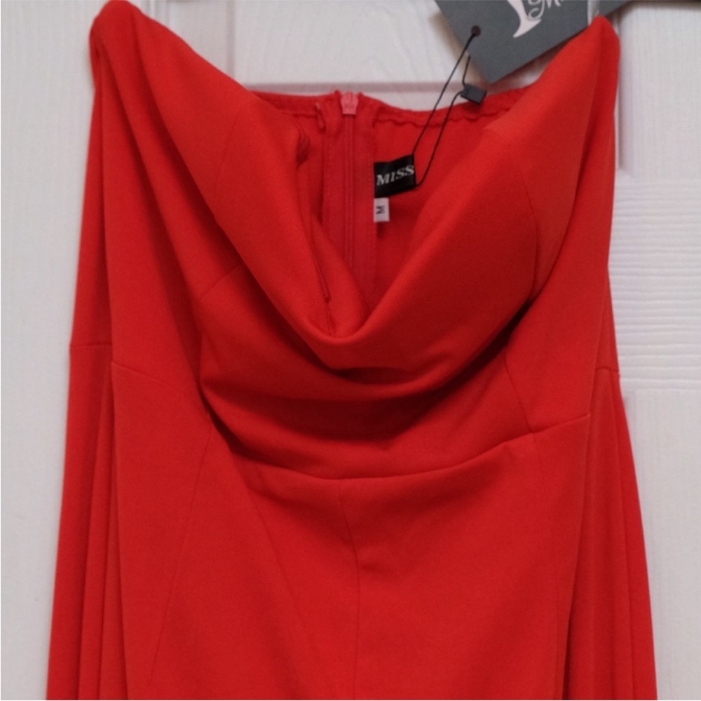 NWT RED Strapless Sweetheart Mermaid Gown | Coquette Glam Prom Size 9 - Picture 8 of 10